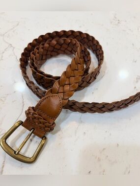 J. Crew Braided Camel Leather Women’s Belt NWOT